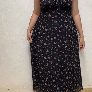 No Boundaries Black Floral Maxi Dress